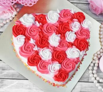 Tempting Heart Shape Vanilla Cake