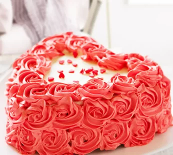 Heart Shaped Rose Cake