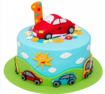 Cut Racing Car Kids Cake