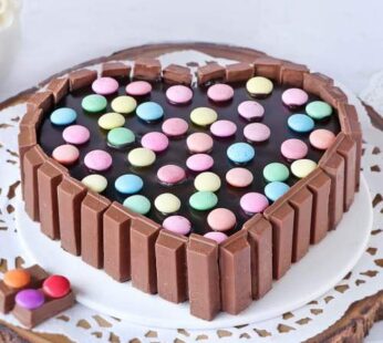 Heart Shape Kit Kat Cake