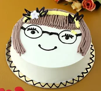 Cute Girl Chocolate Cake