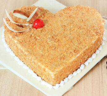 Heart Shape Butterscotch Cake