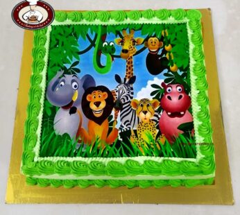 Jungle Theme Photo Cake