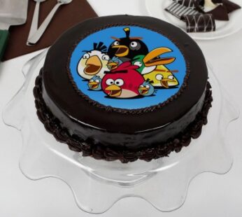 Order Angry Birds Chocolate Round Photo Cake