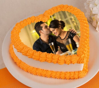 PHOTO CAKE IN HEART SHAPE