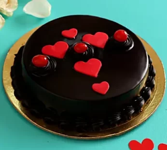 Red Hearts Truffle Cake