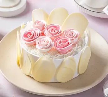 Rosy White Forest Cake