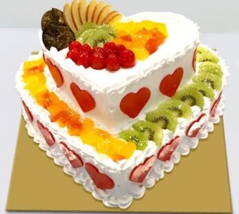 HEART SHAPE DOUBLE STORY FRUIT CAKE