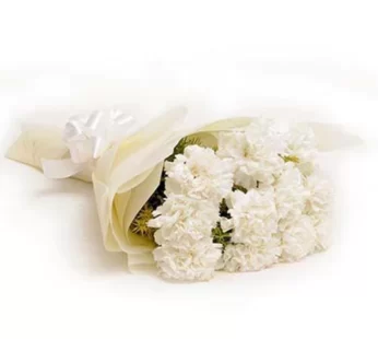 Lovely White Carnation Bouquet