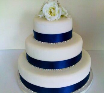 Blue Ribbon Wedding Cake