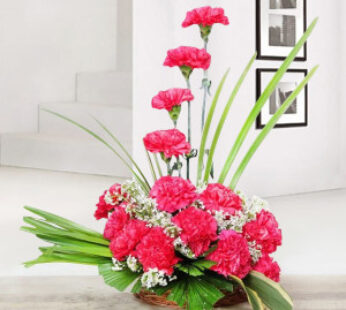 Basket Of Pink carnation