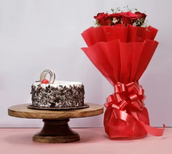 Black Forest Cake With Red Roses