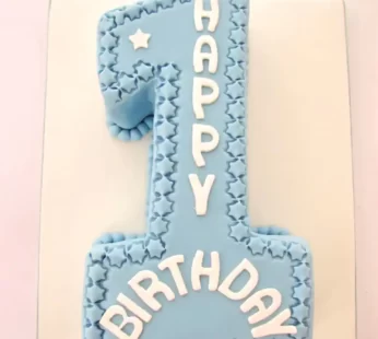 Blue Theme Number Cake