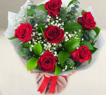 Charming 6 Red Roses