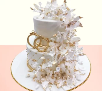 Creamy Gold Creations Wedding Cake