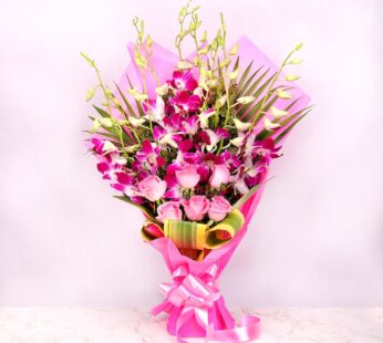 Fantasy Pink Orchid With Rose