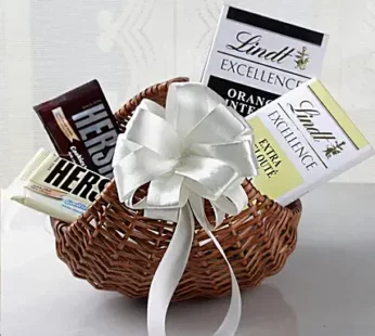 Lindt Chocolates Cane Basket Hamper