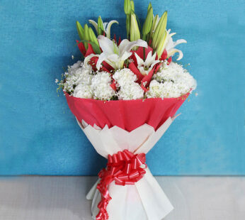 Lovely lilies and Carnation Bunch