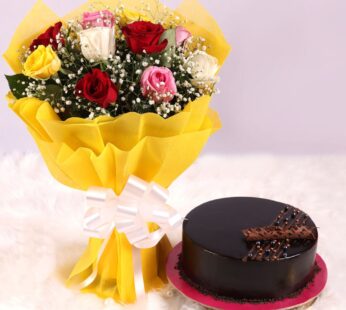 Mix Flower With Cake