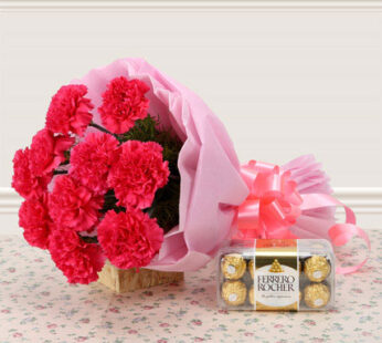 Pinkish Carnation with Ferrero Rocher