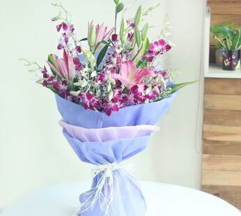 Premium Lilies and Orchids Bouquet