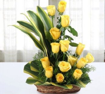 Yellow Roses Basket