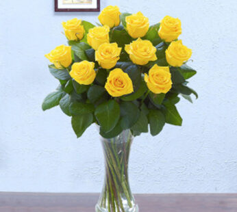 Yellow Roses Vase