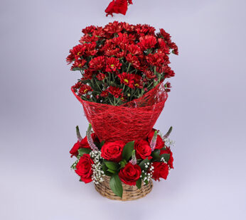 Beautiful Red Chrysanthemum Flower Arrangement