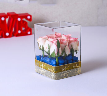 Jumilia Roses In Rectangular Vase