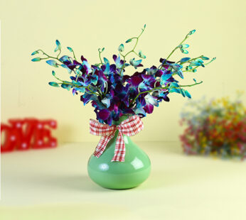 Mesmerising Blue Orchids Vase