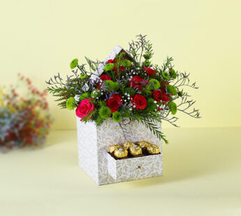 Mixed Flowers With Ferrero Rocher