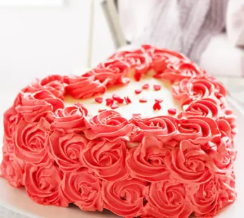 Heart Shaped Rose Cake