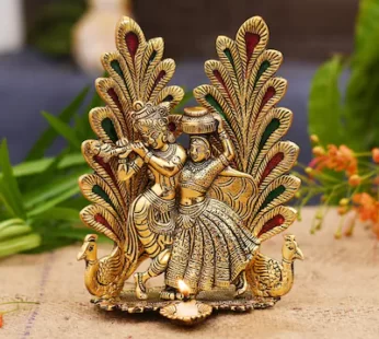 Design Radha Krishan Idol Statue With Diya