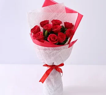 Appealing Red Roses Double Wrapped Bouquet