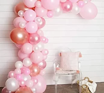 Organic Balloon Arch Pink Coloured