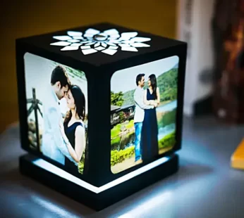 Personalised Floral Top Rotating Photo Lamp