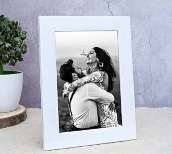 Wooden White Table Top Photo Frame