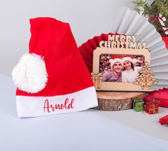 Photo Frame With Christmas Cap